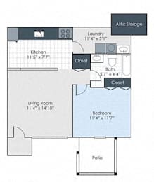  Floor Plan One Bedroom Reno