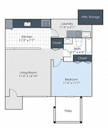 Floor Plan One Bed Bar Free