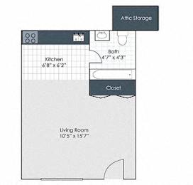  Floor Plan Studio Partial Renovated