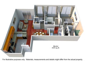 Merlot 3Bed 2Bath-A at The Reserve at Warner Center Apartments, California