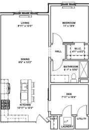  Floor Plan 18 - 1 Bed, 1 Bath, 1 Den