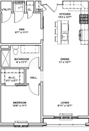  Floor Plan 24 - 1 Bed, 1 Bath, 1 Den