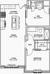  Floor Plan 8 - 1 Bed, 1 Bath, 1 Den