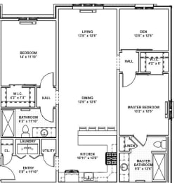  Floor Plan 46 - 2 Bed, 2 Bath, 1 Den
