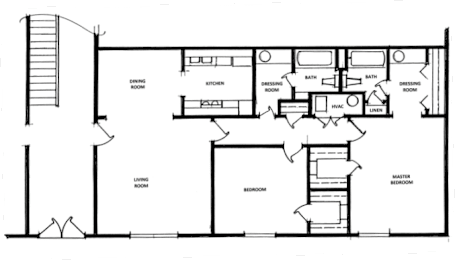  Floor Plan 2 Bedroom, 2 Bath - Large