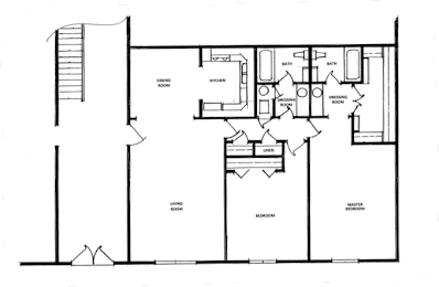  Floor Plan 2 Bedroom, 2 Bath - Small