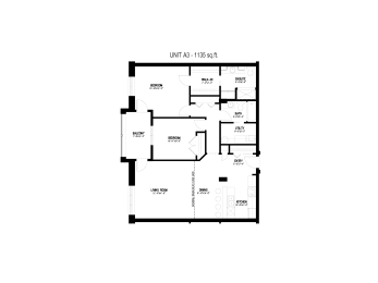  Floor Plan 2 Bed, 2 Bath (Unit A3)