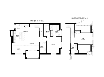  Floor Plan 2 Bed, 2 Bath & Loft (Unit B1)