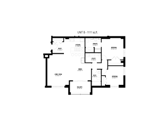  Floor Plan 2 Bed, 2 Bath (Unit B)