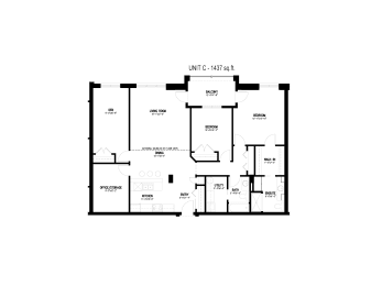 Floor Plan 3 Bed, 2 Bath & Bonus Room (Unit C)