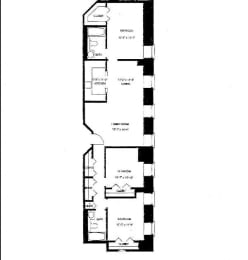  Floor Plan Mass Mills II 3BR/2BA