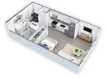Studio 1 Bath Floor Plan | 540 Sq. Ft. at Lyric at Norton Commons Apartments, Prospect, 40059