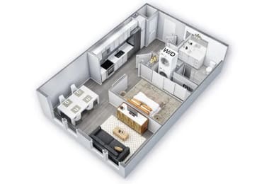 1 Bed 1 Bath Floor Plan | 672-693 Sq. Ft. at Lyric at Norton Commons Apartments, Kentucky