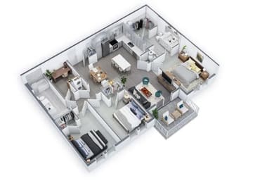 3 Bed 2 Bath Floor Plan | 1,437 Sq. Ft. at Lyric at Norton Commons Apartments, Prospect, 40059