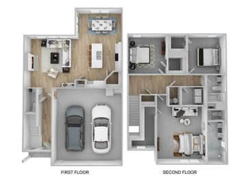 3 Bed 2.5 Bath Floor Plan | 1,749 Sq. Ft. at Valley Ridge, Rossville, GA, 30741