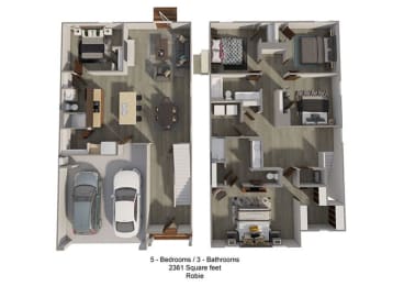 5 Bed 3 Bath Floor Plan | 2,361 Sq. Ft. at Valley Ridge, Georgia, 30741