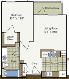  Floor Plan One Bedroom