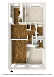  Floor Plan 2 Bedrooms, 2 Bathrooms Plan A