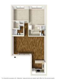 Floor Plan Plan D - 2 Bedrooms, 2 Bathrooms