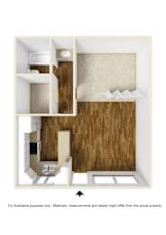  Floor Plan 0 Bedroom, 1 Bathroom Studio Plan A