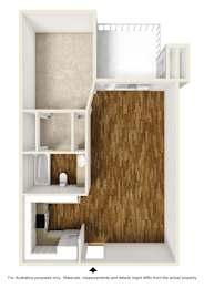  Floor Plan 1 Bedroom, 1 Bathroom Plan A