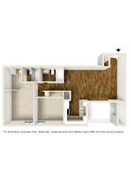  Floor Plan 2 Bedrooms, 2 Bathrooms Plan A