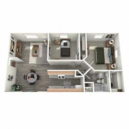  Floor Plan 2 Bedroom 1 Bath