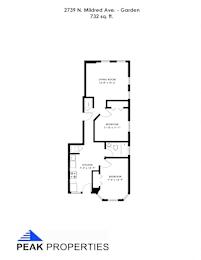  Floor Plan 2 Bedroom - 1 Bathroom