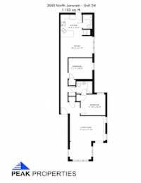  Floor Plan 2 Bedroom - 2 Bathroom (North)