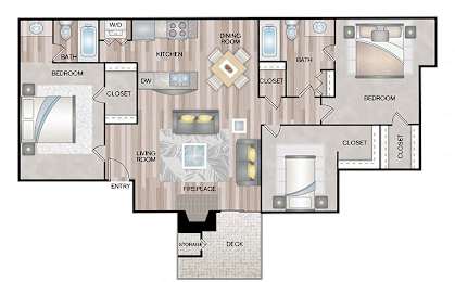  Floor Plan Three Bedroom