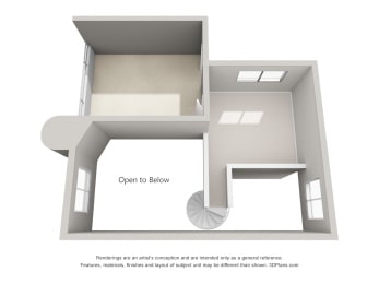 1BR 1BA plus loft - Plan D at Toluca Lofts, Toluca Lake