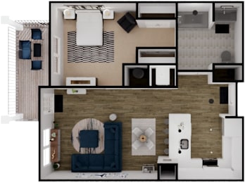 Floor Plan One Bedroom B