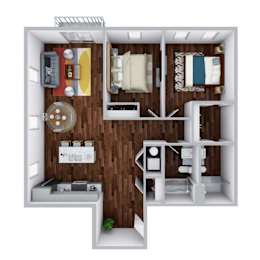  Floor Plan 2 Bedroom, 2 Bathroom Stewart