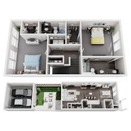  Floor Plan 2 Bedrooms, 2.5 Bathrooms Ludington