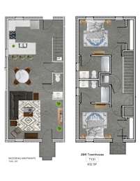 Floor Plan  2 Bedroom Townhome