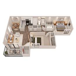 The Dogwood Floor Plan | 906 Sq. Ft. at Westbury Creek, Georgia
