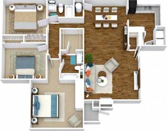 The Maple Floor Plan | 1,236 Sq. Ft. at Woodwinds, Aiken, 29803