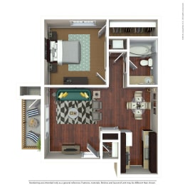 The Alpine Floor Plan at Breckenridge Village Apartments, Sacramento