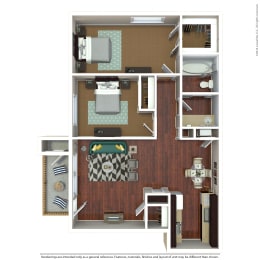 The Atrium Floor Plan at Breckenridge Village Apartments, California