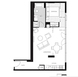  Floor Plan One Bedroom (A4)