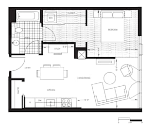  Floor Plan One Bedroom (A7)