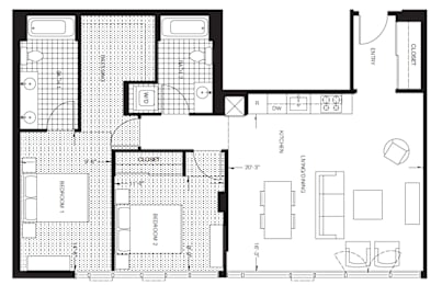  Floor Plan Two Bedroom Penthouse (B5)