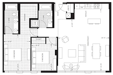  Floor Plan Two Bedroom Penthouse (B8)