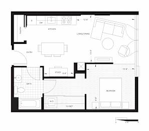  Floor Plan One Bedroom (A8)