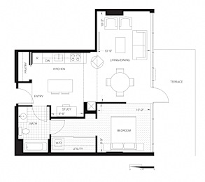  Floor Plan One Bedroom (A3)