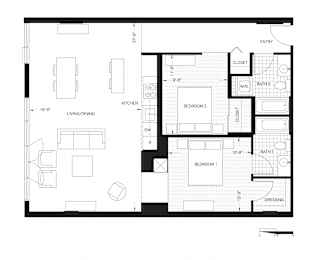 Floor Plan Two Bedroom Penthouse (B6)