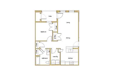  Floor Plan 1 Bedroom