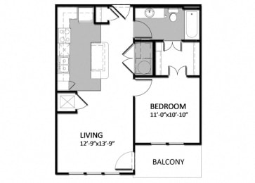  Floor Plan A-1 1Bedroom