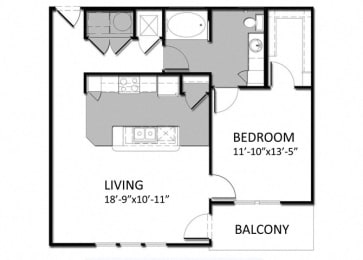  Floor Plan A-3 1Bedroom - Alt
