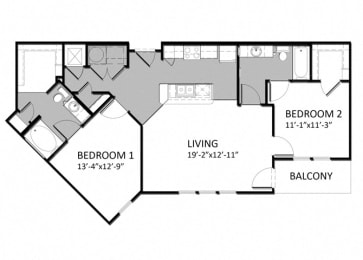  Floor Plan B-1 2Bedroom